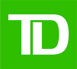 TD logo with white letters on a green background
